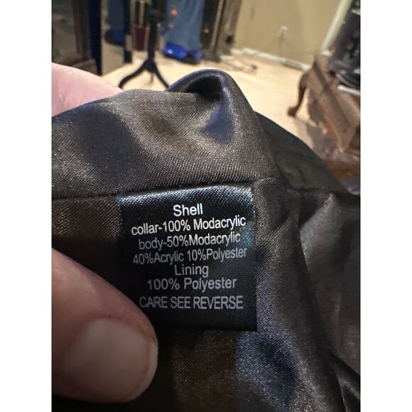 ⭐️ Women’s Donna Vinci Brown / Black / Cream Faux Fur Coat Size S/M Old Money - Picture 6 of 6